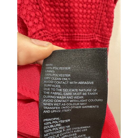 Whistles Crochet Lace Sheath Dress Coquette Date Bohemian Sexy Valentine Red 6 - Picture 7 of 9